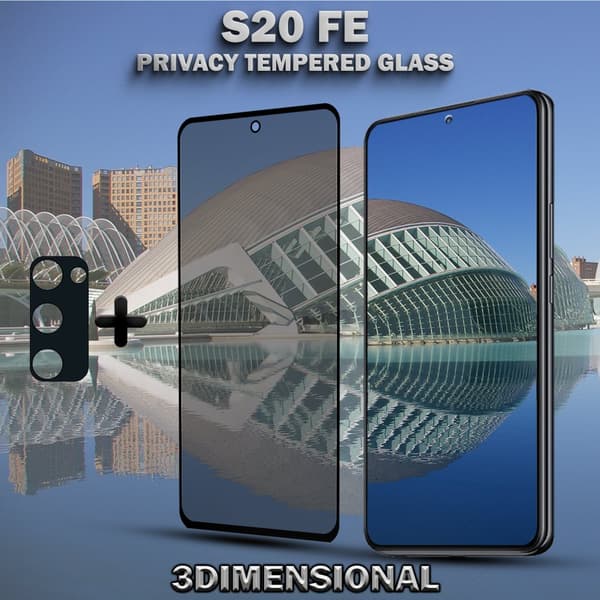 1-Pack Privacy SAMSUNG S20 FE Skärmskydd & 1-Pack linsskydd - Härdat Glas 9H - Super kvalitet 3D