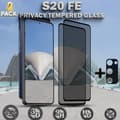 Miniatyrbild 1 av 6: 2-Pack Privacy SAMSUNG S20 FE Skärmskydd & 1-Pack linsskydd - Härdat Glas 9H - Super kvalitet 3D