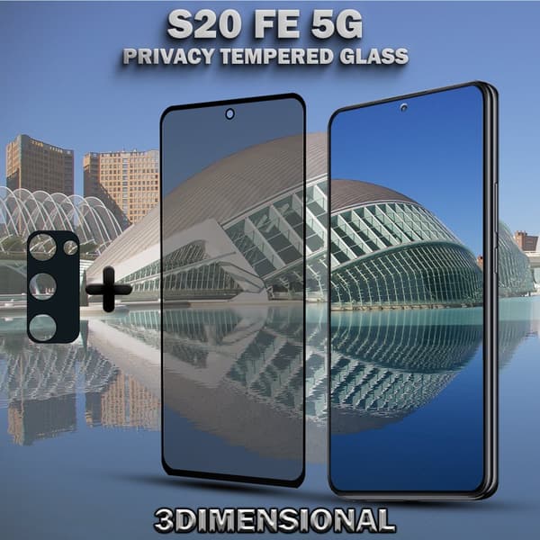 1-Pack Privacy SAMSUNG S20 FE 5G Skärmskydd & 1-Pack linsskydd - Härdat Glas 9H - Super kvalitet 3D