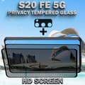 Miniatyrbild 4 av 6: 2-Pack Privacy SAMSUNG S20 FE 5G Skärmskydd & 1-Pack linsskydd - Härdat Glas 9H - Super kvalitet 3D
