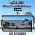 Miniatyrbild 5 av 6: 1-Pack Privacy SAMSUNG S21 FE Skärmskydd & 1-Pack linsskydd - Härdat Glas 9H - Super kvalitet 3D