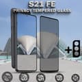 Miniatyrbild 1 av 6: 1-Pack Privacy SAMSUNG S21 FE Skärmskydd & 1-Pack linsskydd - Härdat Glas 9H - Super kvalitet 3D