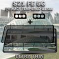 Miniatyrbild 4 av 6: 2-Pack Privacy SAMSUNG S21 FE 5G Skärmskydd & 2-Pack linsskydd - Härdat Glas 9H - Super kvalitet 3D