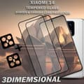 Miniatyrbild 4 av 5: 2-Pack XIAOMI 14 Skärmskydd & 2-Pack linsskydd - Härdat Glas 9H - Super kvalitet 3D