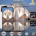 Miniatyrbild 1 av 5: 2-Pack XIAOMI 14 Skärmskydd & 2-Pack linsskydd - Härdat Glas 9H - Super kvalitet 3D