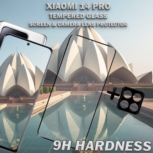 1-Pack XIAOMI 14 PRO Skärmskydd & 1-Pack linsskydd - Härdat Glas 9H - Super kvalitet 3D