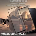 Miniatyrbild 4 av 5: 1-Pack XIAOMI REDMI 12 Skärmskydd & 1-Pack linsskydd - Härdat Glas 9H - Super kvalitet 3D
