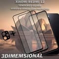 Miniatyrbild 4 av 5: 2-Pack XIAOMI REDMI 12 Skärmskydd & 1-Pack linsskydd - Härdat Glas 9H - Super kvalitet 3D