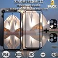 Miniatyrbild 1 av 5: 2-Pack XIAOMI REDMI 12 Skärmskydd & 2-Pack linsskydd - Härdat Glas 9H - Super kvalitet 3D