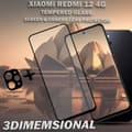 Miniatyrbild 4 av 5: 1-Pack XIAOMI REDMI 12 4G Skärmskydd & 1-Pack linsskydd - Härdat Glas 9H - Super kvalitet 3D
