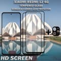 Miniatyrbild 2 av 5: 2-Pack XIAOMI REDMI 12 4G Skärmskydd & 1-Pack linsskydd - Härdat Glas 9H - Super kvalitet 3D