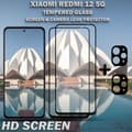 Miniatyrbild 2 av 5: 2-Pack XIAOMI REDMI 12 5G Skärmskydd & 2-Pack linsskydd - Härdat Glas 9H - Super kvalitet 3D
