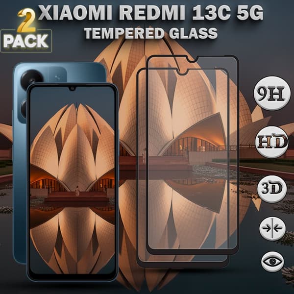 2-Pack XIAOMI REDMI 13C 5G Skärmskydd - Härdat Glas 9H - Super kvalitet 3D