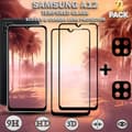 Miniatyrbild 1 av 5: 2-Pack Samsung A12 Skärmskydd & 2-Pack linsskydd - Härdat Glas 9H - Super kvalitet 3D