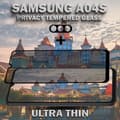 Miniatyrbild 4 av 6: 1-Pack Privacy Samsung A04S Skärmskydd & 1-Pack linsskydd - Härdat Glas 9H - Super kvalitet 3D