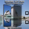 Miniatyrbild 2 av 6: 2-Pack Privacy XIAOMI 12T PRO Skärmskydd & 2-Pack linsskydd - Härdat Glas 9H - Super kvalitet 3D