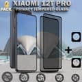 Miniatyrbild 1 av 6: 2-Pack Privacy XIAOMI 12T PRO Skärmskydd & 2-Pack linsskydd - Härdat Glas 9H - Super kvalitet 3D