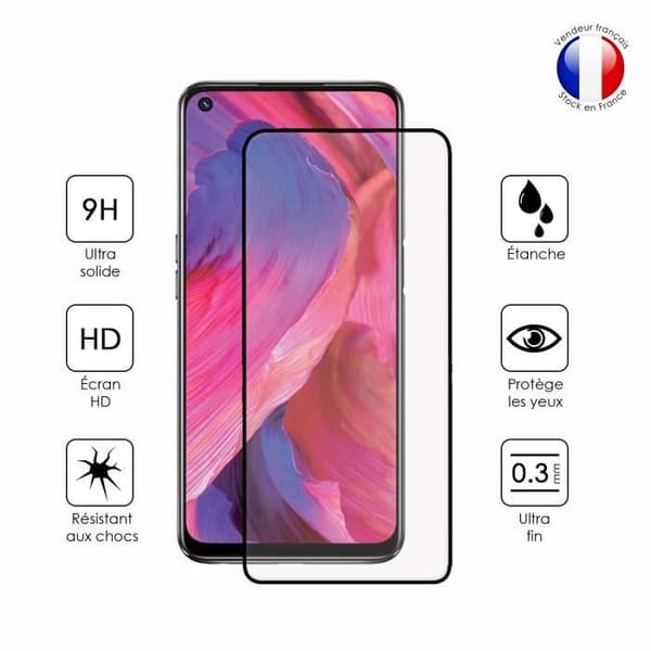 FULL skyddsfilm för Oppo A74 5G i ultrabeständigt härdat glas (maximal hårdhet)