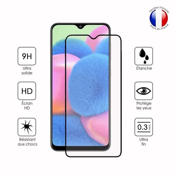 FULL skyddsfilm för Samsung Galaxy A30s i ultrabeständigt härdat glas (maximal hårdhet)
