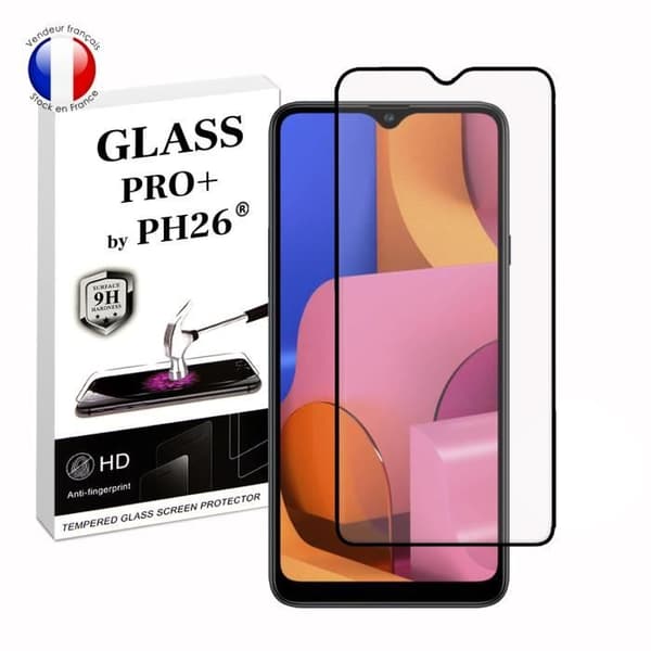 FULL skyddsfilm för Samsung Galaxy A20s i ultrabeständigt härdat glas (maximal hårdhet)