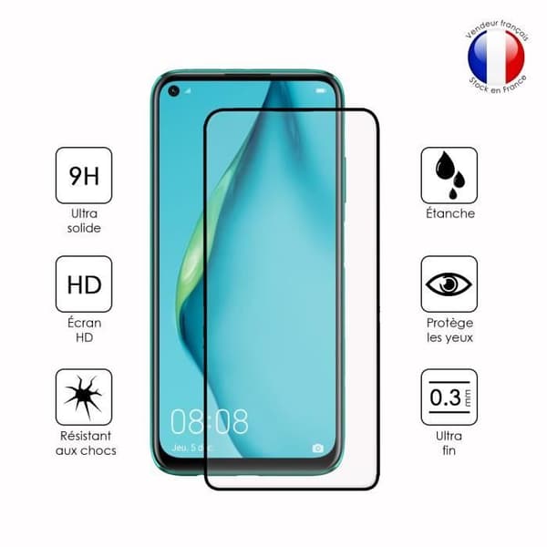 Paket med 2 HELA skyddsfilmer för Huawei P40 Lite i ultrabeständigt härdat glas (maximal hårdhet)