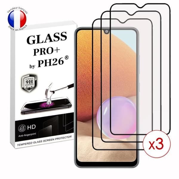 Paket med 3 HELA skyddsfilmer för Samsung Galaxy A32 i ultrabeständigt härdat glas (maximal hårdhet)