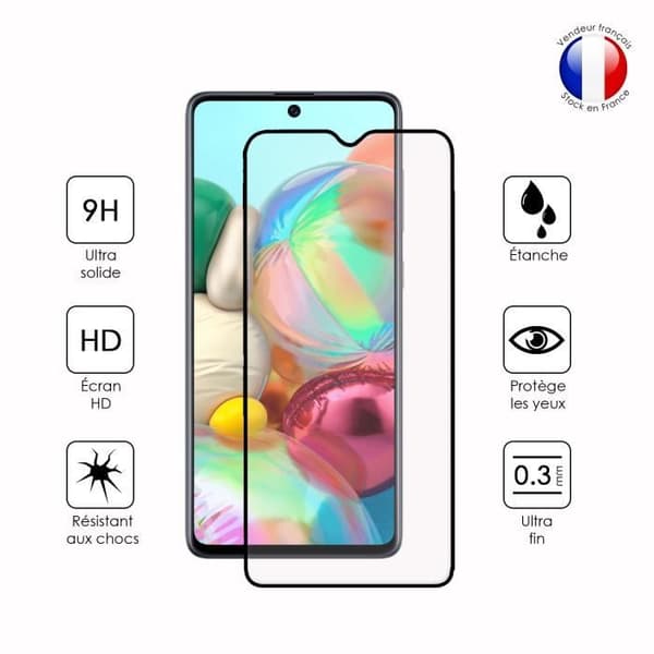 FULL skyddsfilm för Samsung Galaxy A71 i ultrabeständigt härdat glas (maximal hårdhet)