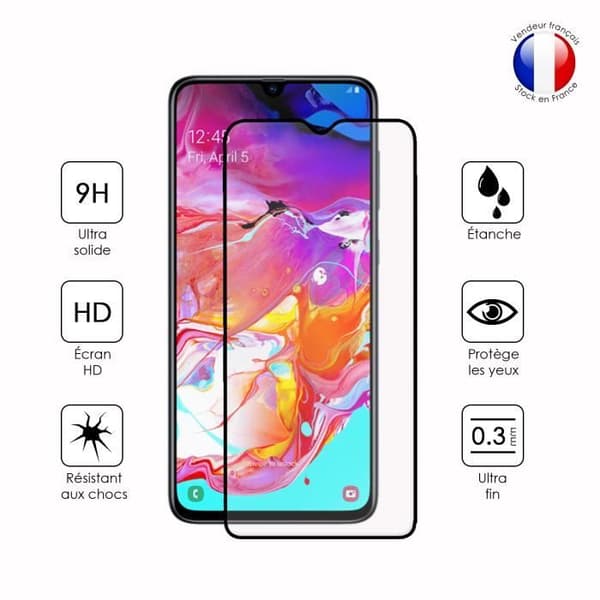 Paket med 3 HELA skyddsfilmer för Samsung Galaxy A70 i ultrabeständigt härdat glas (maximal hårdhet)
