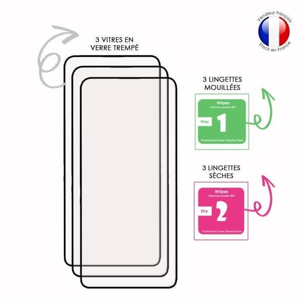 Pack 3 HELA skyddsfilmer för Xiaomi MI 11 i ultrabeständigt härdat glas (maximal hårdhet)