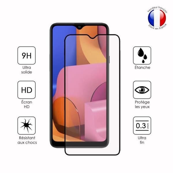 Pack 3 HELA skyddsfilmer för Samsung Galaxy A20s i ultrabeständigt härdat glas (maximal hårdhet)