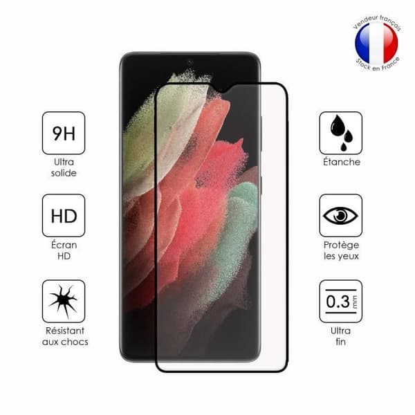 Paket med 2 HELA skyddsfilmer för Samsung Galaxy S21 Ultra i ultrabeständigt härdat glas (maximal hårdhet)