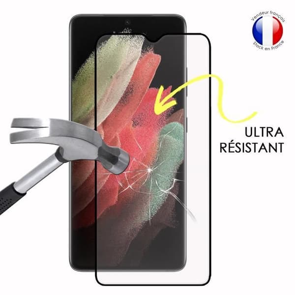 Paket med 2 HELA skyddsfilmer för Samsung Galaxy S21 Ultra i ultrabeständigt härdat glas (maximal hårdhet)