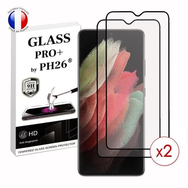 Paket med 2 HELA skyddsfilmer för Samsung Galaxy S21 Ultra i ultrabeständigt härdat glas (maximal hårdhet)
