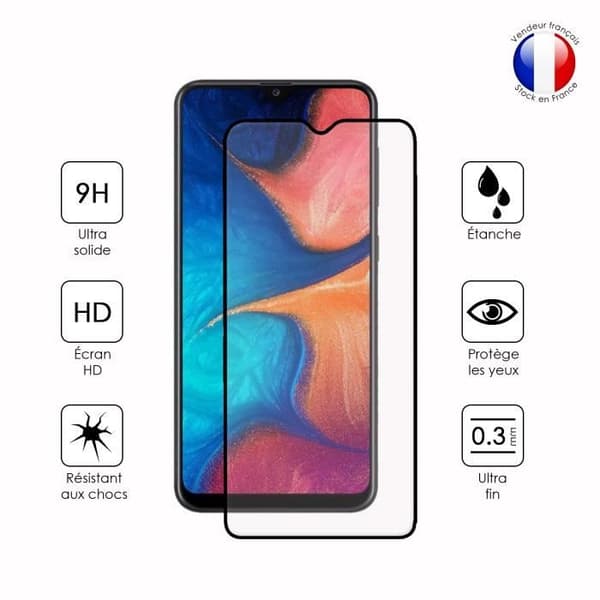 Paket med 2 HELA skyddsfilmer för Samsung Galaxy A20 i ultrabeständigt härdat glas (maximal hårdhet)