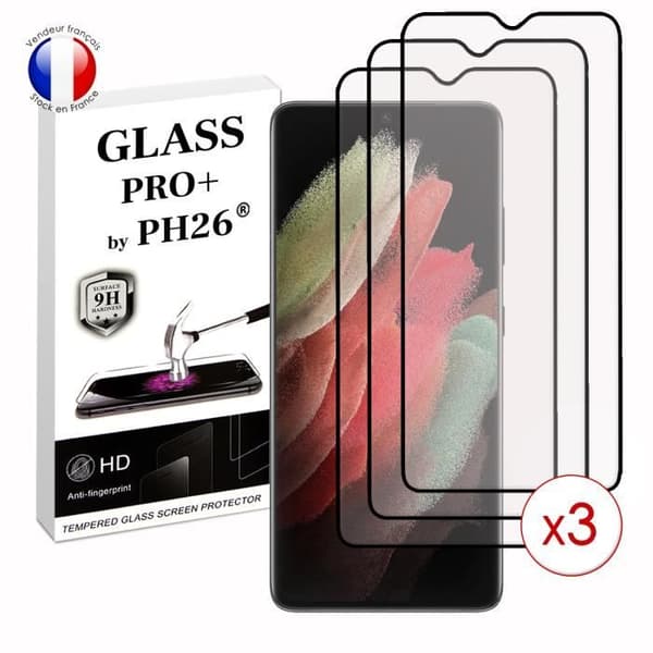 Paket med 3 HELA skyddsfilmer för Samsung Galaxy S21 Ultra i ultrabeständigt härdat glas (maximal hårdhet)