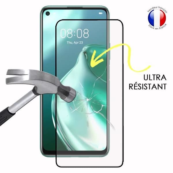 Pack 2 HELA skyddsfilmer för Huawei P40 Lite 5G i ultrabeständigt härdat glas (maximal hårdhet)