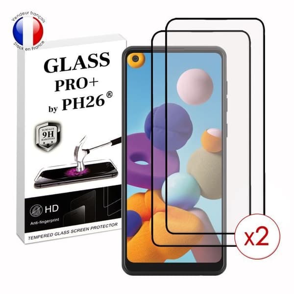 Pack 2 HELA skyddsfilmer för Samsung Galaxy A21 i ultrabeständigt härdat glas (Maximal hårdhet)