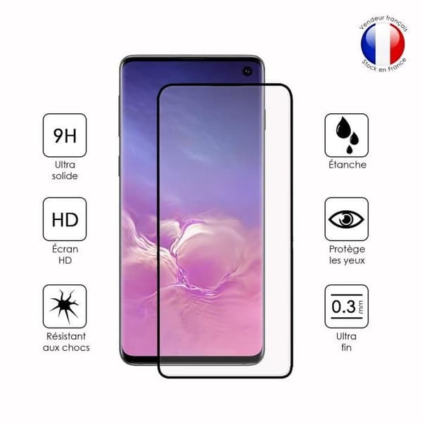 FULL skyddsfilm för Samsung Galaxy S10 i ultrabeständigt härdat glas (maximal hårdhet)