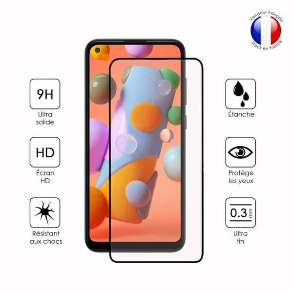 Paket med 2 HELA skyddsfilmer för Samsung Galaxy A11 i ultrabeständigt härdat glas (maximal hårdhet)