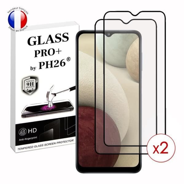 Paket med 2 HELA skyddsfilmer för Samsung Galaxy A12 i ultrabeständigt härdat glas (maximal hårdhet)