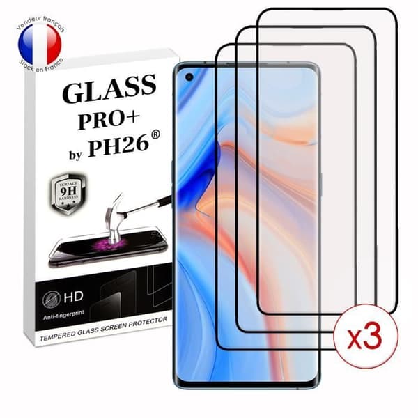 Paket med 3 HELA skyddsfilmer för Oppo Reno 4 Pro i ultrabeständigt härdat glas (maximal hårdhet)