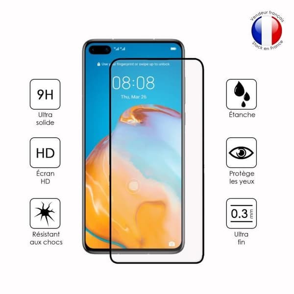 Paket med 3 HELA skyddsfilmer för Huawei P40 i ultrabeständigt härdat glas (maximal hårdhet)