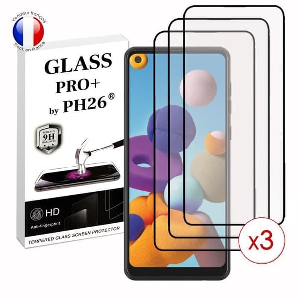 Pack 3 HELA skyddsfilmer för Samsung Galaxy A21 i ultrabeständigt härdat glas (Maximal hårdhet)