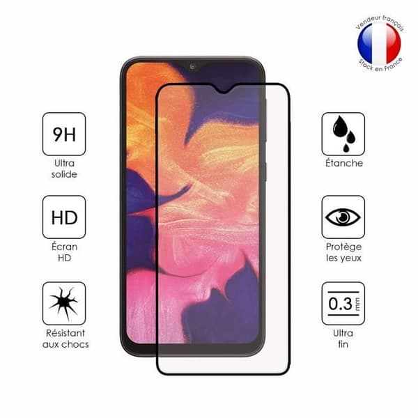 Paket med 3 HELA skyddsfilmer för Samsung Galaxy A10 i ultrabeständigt härdat glas (maximal hårdhet)
