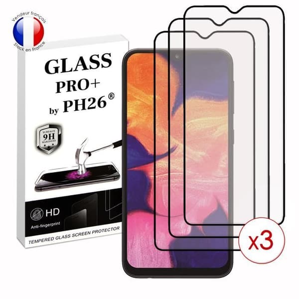 Paket med 3 HELA skyddsfilmer för Samsung Galaxy A10 i ultrabeständigt härdat glas (maximal hårdhet)