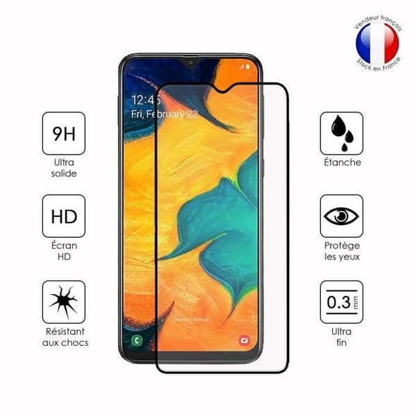Paket med 2 HELA skyddsfilmer för Samsung Galaxy A40s i ultrabeständigt härdat glas (maximal hårdhet)