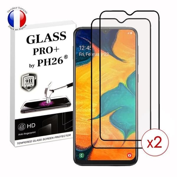 Paket med 2 HELA skyddsfilmer för Samsung Galaxy A40s i ultrabeständigt härdat glas (maximal hårdhet)