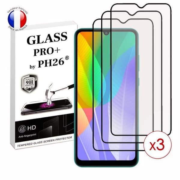 Pack 3 HELA skyddsfilmer för Huawei Y6P i ultrabeständigt härdat glas (maximal hårdhet)