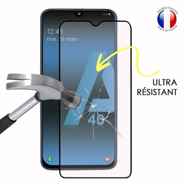 FULL skyddsfilm för Samsung Galaxy A40 i ultrabeständigt härdat glas (maximal hårdhet)