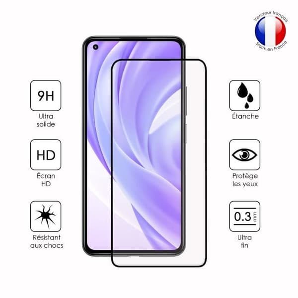 Pack 2 HELA skyddsfilmer för Xiaomi MI 11 Lite i ultrabeständigt härdat glas (Maximal hårdhet)